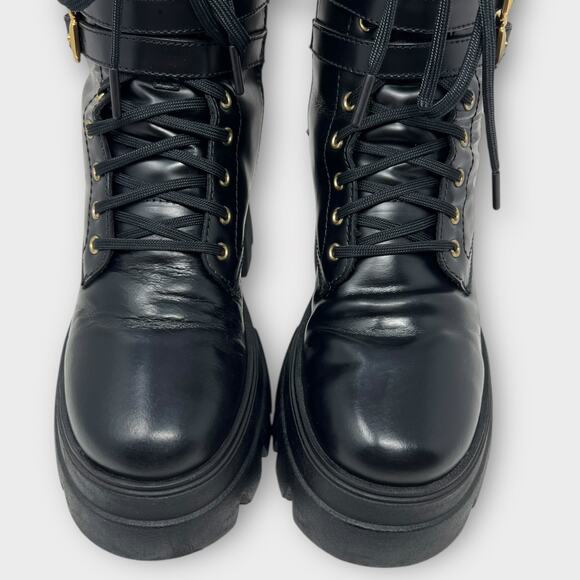 Thursday Boot Co. Dynasty Black Leather Lace-Up Platform Combat Boots Size 8 - Picture 15 of 15